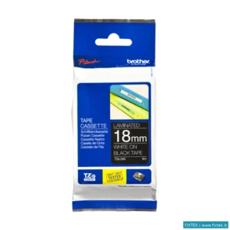 Nastri Aghi Brother Brother Nastro Da 18MM Lunghezza 8 Metri Colore Bianco Su Fondo Nero