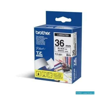 Nastri Aghi Brother Brother Nastro Laminato Da 36MM (8M) Nero/Bianco