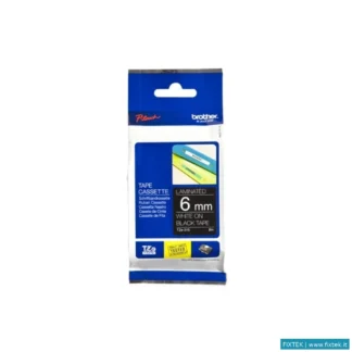 Nastri Aghi Brother Brother Nastro Laminato Da 6 Mm (8 M) Bianco/Nero