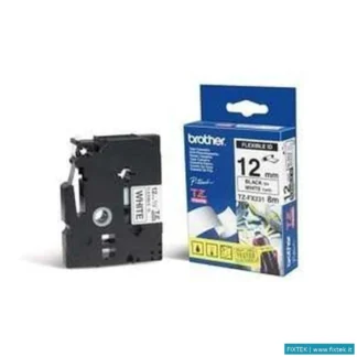 Nastri Aghi Brother Brother Nastro Laminato Flessibile Da 12MM (8M) Nero/Bianco