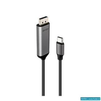 Cavi Audio Lindy Cavo Adattatore 8K60HZ USB Di Tipo C A Displayport Bidirezionale, 1M - Per Risoluzi
