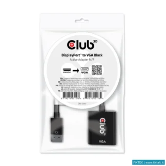 Adattatori Club3D Club3D Adattatore Displayport 1.1A Male To VGA Female Active Black
