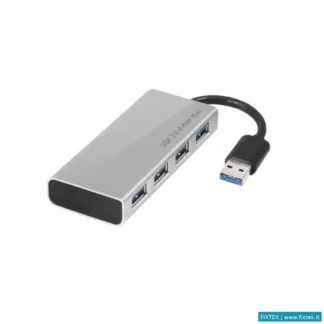 Hub USB Club3D Club3D Adattatore USB Type A 3.1 Gen 1 To 4 X USB Type A 3.0 Aluminium Casing With Po