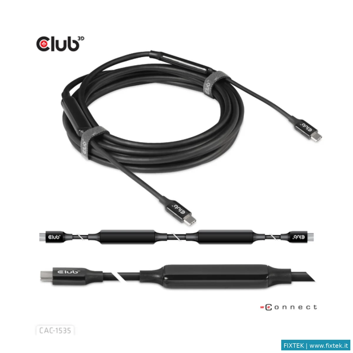 Cavi Hdmi/Vga/Dvi/Dp Club3D Club3D Cavo USB Type C 3.2 Gen 2 M-M 5M/15FT Supports Up To 10GBPS/8K 60