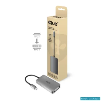 Adattatori Club3D Club3D USB Type C To DVI Dual Link Supports 4K30HZ Resolutions