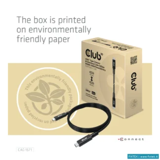 Cavi USB Club3D Club3D USB4 Type C Gen 3X2 Bi Directional Cable 40GBPS 8K60HZ 100W Powerdelivery M/M