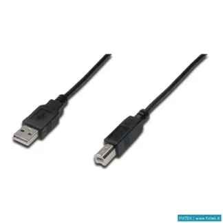 Cavi USB Digitus Digitus Cavo USB 2.0, A/B, M/M, Nero, 1,8Mt