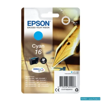 Cartucce Inkjet Epson Epson Cart Ink Ciano Per Wf-2510Wf, Wf-2520Nf, Wf-2530Wf Wf-2540Wf Serie 16 Pe