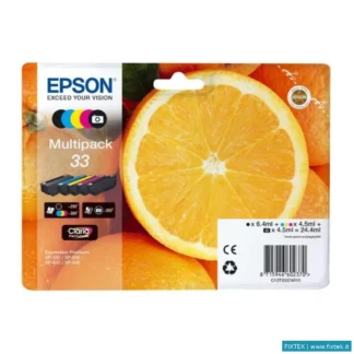 Cartucce Inkjet Epson Epson Cart Ink Multipack (Bk-C-M-Y), Serie 33 Xl Arancia, 5 Colori