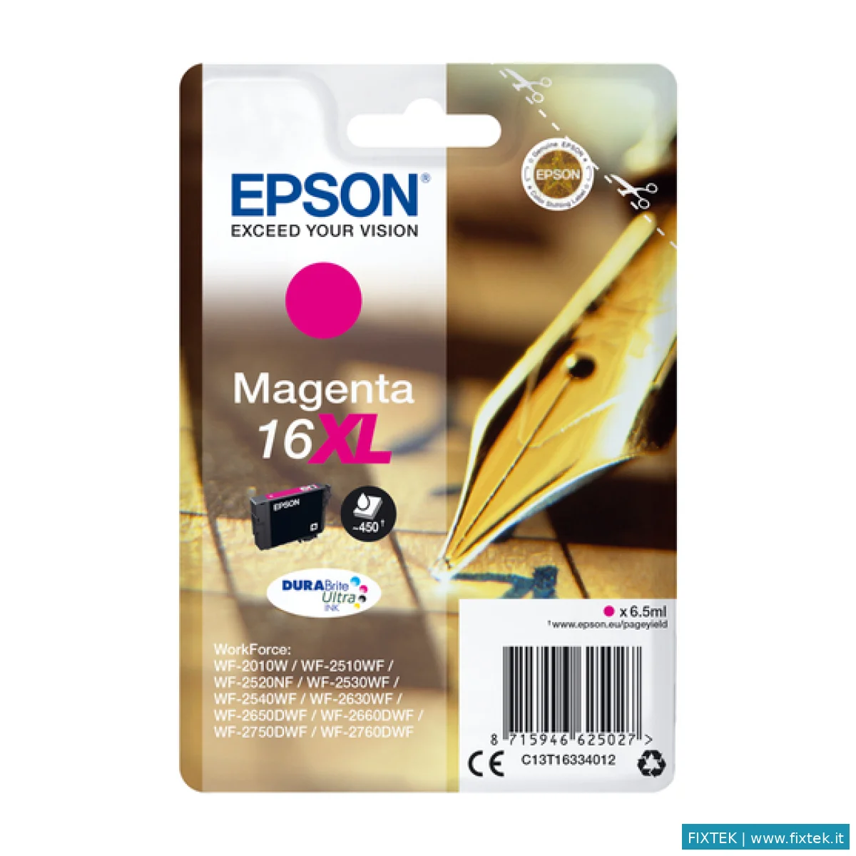 Cartucce Inkjet Epson Epson Cart Ink Xl Magenta Per Wf-2510Wf, Wf-2520Nf, Wf-2530Wf Wf-2540Wf Serie