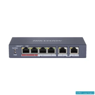 Switch E Hub Hikvision Hikvision Switch 10/100 Poe Metallico L2, Unmanaged, 4 10/100M RJ45 Poe Ports
