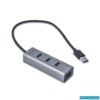 Cavi USB I-Tec I-Tec Cavo USB 3.0 Metal Pass Hub 4 Port Without Power Adapter For Notebook Ultrabook