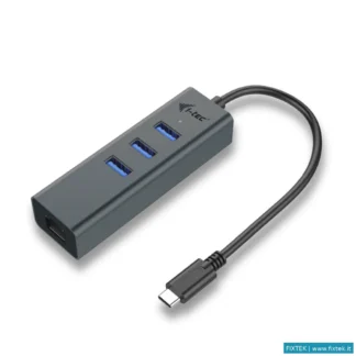 Cavi USB I-Tec I-Tec Cavo USB-C Metal Hub 3 Port+Gigabit Ethernet Adapter