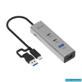 Hub USB I-Tec I-Tec Hub Ricarica Universale, Metallo, 2X Usb-C, 2X USB-A Port, PD 85W