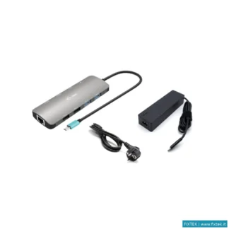 Docking Station I-Tec I-Tec USB-C Metal Nano 2X HDMI Docking Station, PD 100W + Charger 100W