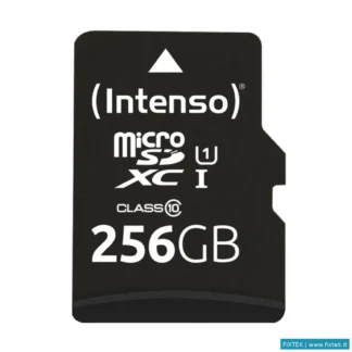 Memorie Flash Intenso Intenso Memory Card Micro SD 256GB Uhs-I Premium Up To 90 Mb/S