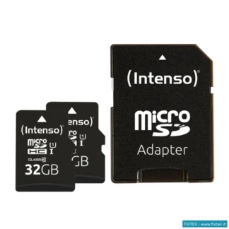 Memorie Flash Intenso Intenso Micro SD Uhs-I Premium Con Incl SD Adapter 32GB Confezione Da 2 Pezzi