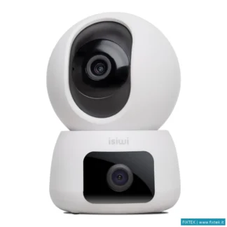 Telecamere Ip Iswi Isiwi Telecamera Wireless Twin Doppia Ottica 2K Dome Motorizzata Ir LED Audio Bid