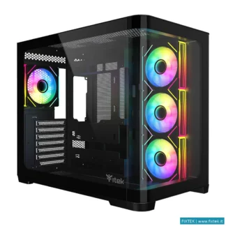 Case Itek Itek Case Dark Cave Curved, Gaming Tower, Atx, 4X12CM Argb Fan, 2XUSB3, Type-C, Curved Tem