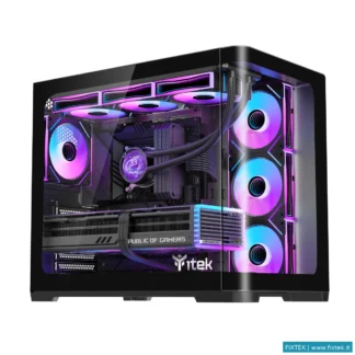 Case Itek Itek Case Dark Cave Curved, Gaming Tower, Atx, 4X12CM Argb Fan, 2XUSB3, Type-C, Curved Tem