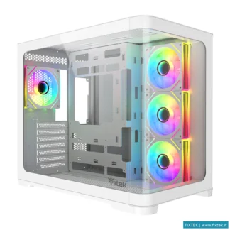 Case Itek Itek Case Dark Cave Curved, Gaming Tower, Atx, 4X12CM Argb Fan, 2XUSB3, Type-C, Curved Tem