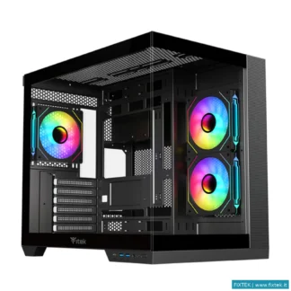 Case Itek Itek Case Dark Cave Ds, Gaming Tower, Atx, 3X12CM Argb Fan, 2XUSB3, Type-C, Side Front Pan