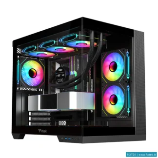 Case Itek Itek Case Dark Cave Ds, Gaming Tower, Atx, 3X12CM Argb Fan, 2XUSB3, Type-C, Side Front Pan