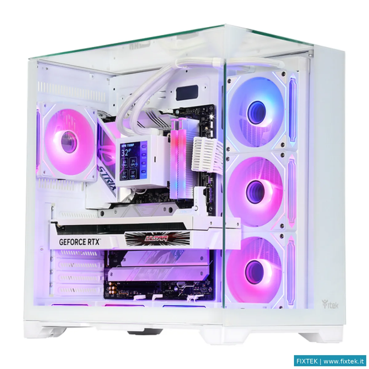 Case Itek Itek Case Dark Cave Pano - Gaming Tower, Atx, 4X12CM Argb Fan, 2XUSB3, Type-C, Temp Glass