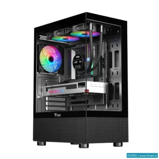 Case Itek Itek Case Showbui 33B, Gaming Tower Atx, 12CM Argb Fan, Usb3, Side Front Panel Temp Glass