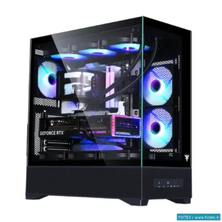 Case Itek Itek Case Showbui 37B Gaming Tower Atx 3X12CM Argb Fan Type-C 2XUSB3.0 Side Front Panel Te