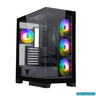 Case Itek Itek Case Showbui 45B - Gaming Tower, Atx, 4X12CM Argb Fan, 2XUSB3, Type-C, Side Front Pan