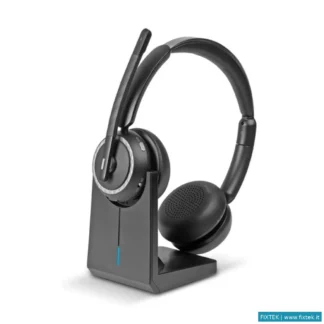 Cuffie E Microfoni Lindy L118 Cuffia Wireless Da Ufficio - Inclusa La Base Di Ricarica