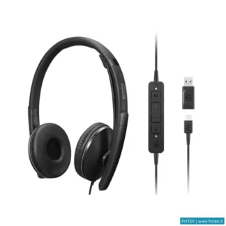 Cuffie E Microfoni Lenovo Lenovo Cuffie Cablate ANC Gen 2 (Teams), Con Convertitore USB-C A USB-A E