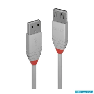 Cavi USB Lindy Lindy Cavo 0,5M USB 2.0 Kabel Am / Af, Cool Grey