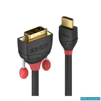 Cavi Hdmi/Vga/Dvi/Dp Lindy Lindy Cavo HDMI A Dvi-D Black Line, 2M