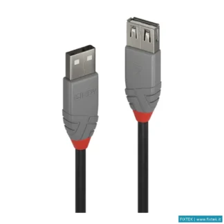 Cavi USB Lindy Lindy Cavo Prolunga 2M USB 2.0 Kabel Am/Af Anthra