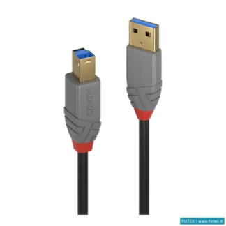 Cavi USB Lindy Lindy Cavo USB 3.2 Tipo A A B, 5 Gbit/S, Anthra Line, 3M
