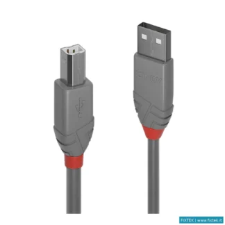 Cavi USB Lindy Lindy Cavo USB Anthra Line 2.0 Tipo A Maschio A A B Maschio 5 Mt Doppia Schermatura G