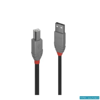 Cavi USB Lindy Lindy Cavo USB Anthra Line 2.0 Tipo A Maschio A B Maschio 2 Mt Doppia Schermatura Gus