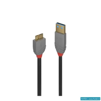 Cavi USB Lindy Lindy Cavo USB Anthra Line 3.0 Tipo A Maschio A Micro B Maschio 1 Mt Tripla Schermatu