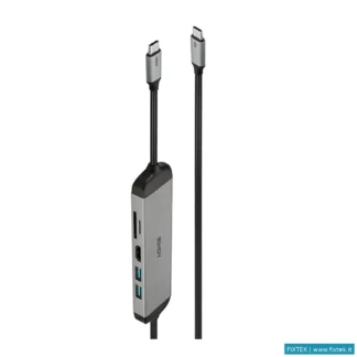 Docking Station Lindy Lindy Docking Micro 140 Per Laptop, USB C, Supporto 4K, Cavo Rica 60W