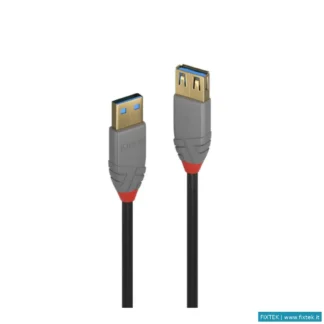 Cavi USB Lindy Lindy Prolunga USB Anthra Line 3.0 Tipo A Maschio A A Femmina 2 Mt Tripla Schermatura