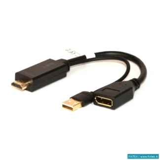 Adattatori Link Link Adattatore Attivo HDMI Mas - Displayport 1.2 Fem E Connettore USB 4K Per Pc/Nb