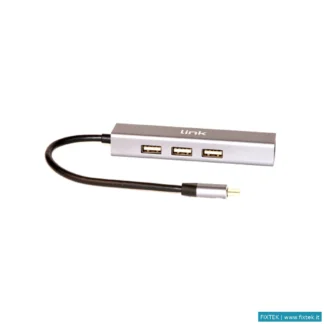 Adattatori Link Link Adattatore USB-C Maschio Con Presa Rete RJ45 10/100 + Hub 3 Porte USB 2.0