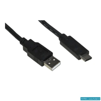 Cavi USB Link Link Cavo USB 2.0 "A" Maschio Tipo C Mt 1 Colore Nero Pvc Nichel Plating Black 28+24Aw