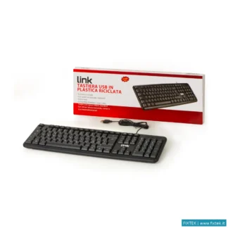 Tastiere Link Link Tastiera Italiana USB 108 Tasti Colore Nero In Ecoplastica