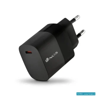 Caricabatterie Ngs Ngs Caricatore Da Parete Ultraveloce Da 20W USB-C Type C, Nero