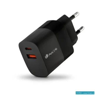 Caricabatterie Ngs Ngs Caricatore Da Parete Ultraveloce Da 33W Con 2 Porte: USB-C + Usb-A, Ricarica