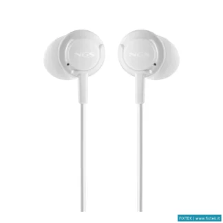 Cuffie E Microfoni Ngs Ngs Cross Step White: Auricolari A Bottone Con Microfono E Controllo Del Volu
