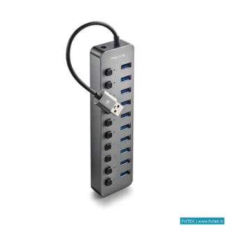 Hub USB Ngs Ngs Ihub 10: Hub 10 Porte USB 3.0. Velocit Di Trasferimento Dati A 5GBPS. Lunghezza Del